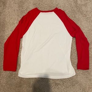 Red and white baseball long sleeve